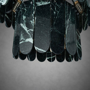 Modern Two-Tier Prada Green Luxury stone Chandelier
