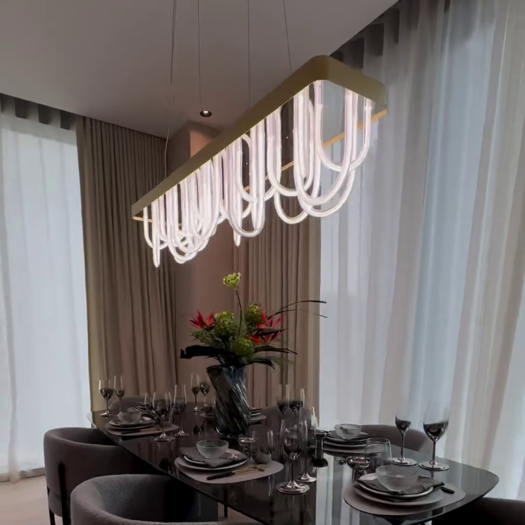 Modern Wavy Chandelier for Dining Room/Kitchen Island