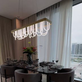 Modern Wavy Chandelier for Dining Room/Kitchen Island