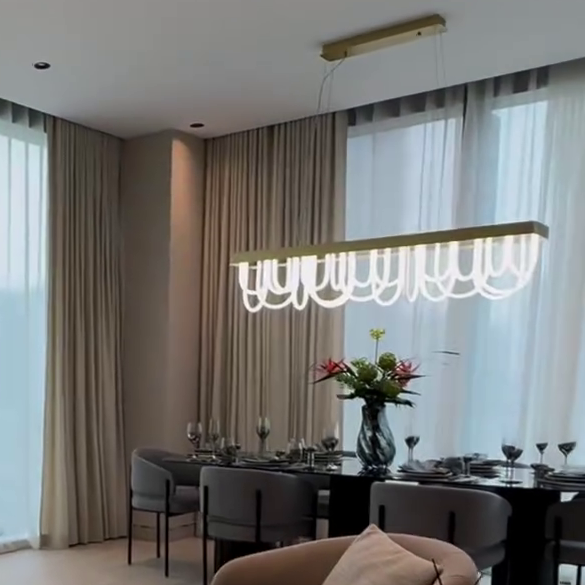 Modern Wavy Chandelier for Dining Room/Kitchen Island