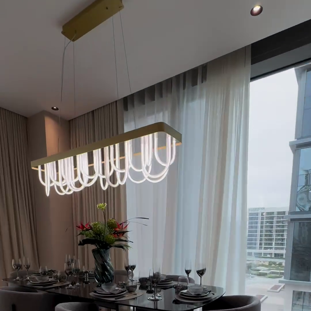 Modern Wavy Chandelier for Dining Room/Kitchen Island