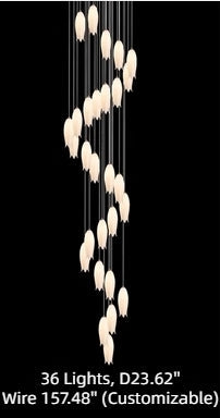 Modern White Ceramic Elegant Tulip Flower Chandelier For Foyer/Staircase