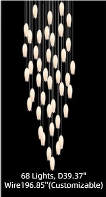 Modern White Ceramic Elegant Tulip Flower Chandelier For Foyer/Staircase
