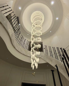 Modern White Ceramic Elegant Tulip Flower Chandelier For Foyer/Staircase