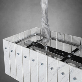 Modern Yugoslav White Luxury Stone Linear Chandelier