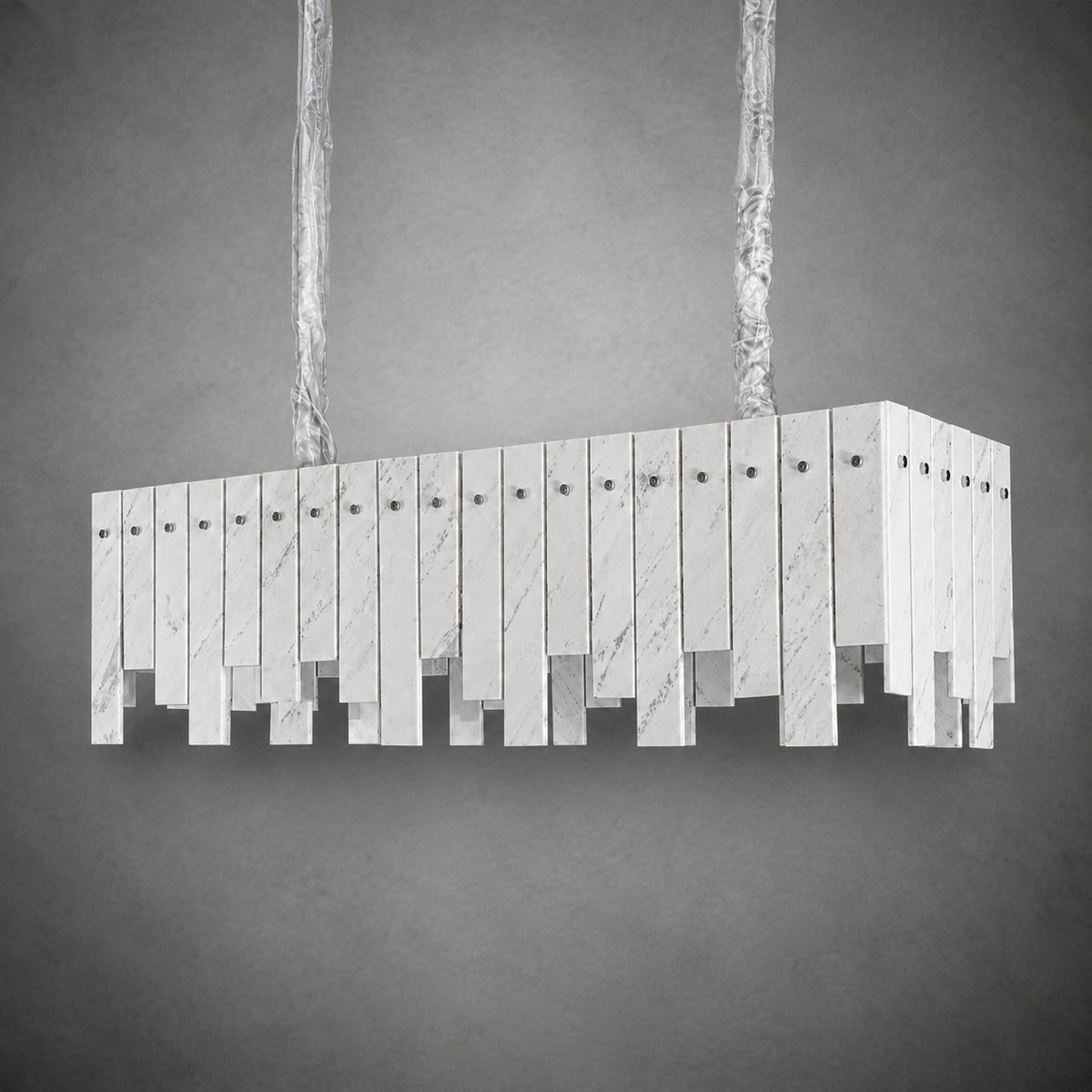 Modern Yugoslav White Luxury Stone Linear Chandelier