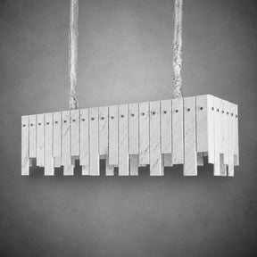 Modern Yugoslav White Luxury Stone Linear Chandelier