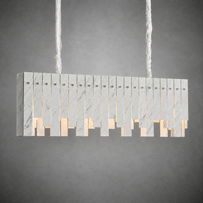 Modern Yugoslav White Luxury Stone Linear Chandelier