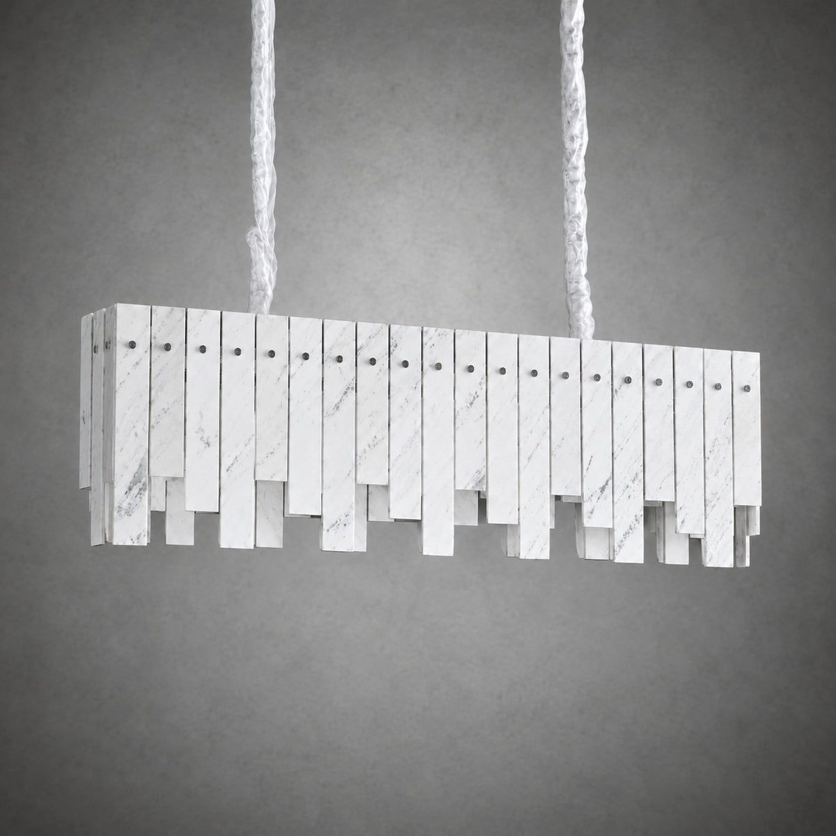 Modern Yugoslav White Luxury Stone Linear Chandelier