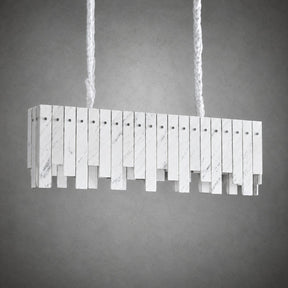 Modern Yugoslav White Luxury Stone Linear Chandelier