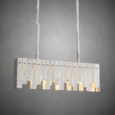 Modern Yugoslav White Luxury Stone Linear Chandelier
