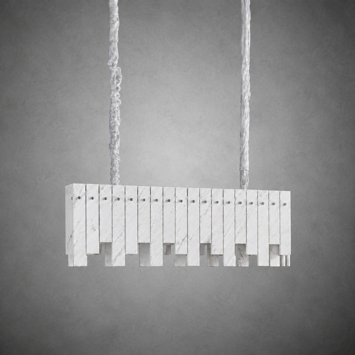 Modern Yugoslav White Luxury Stone Linear Chandelier