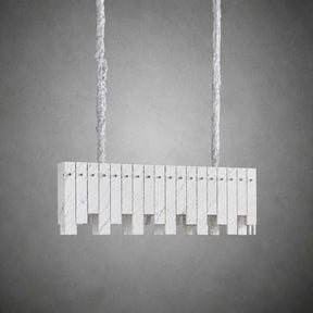 Modern Yugoslav White Luxury Stone Linear Chandelier