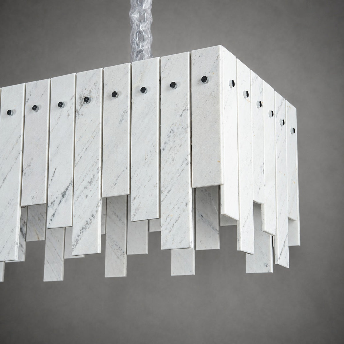 Modern Yugoslav White Luxury Stone Linear Chandelier