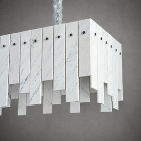 Modern Yugoslav White Luxury Stone Linear Chandelier