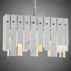 Modern Yugoslav White Luxury Stone Linear Chandelier