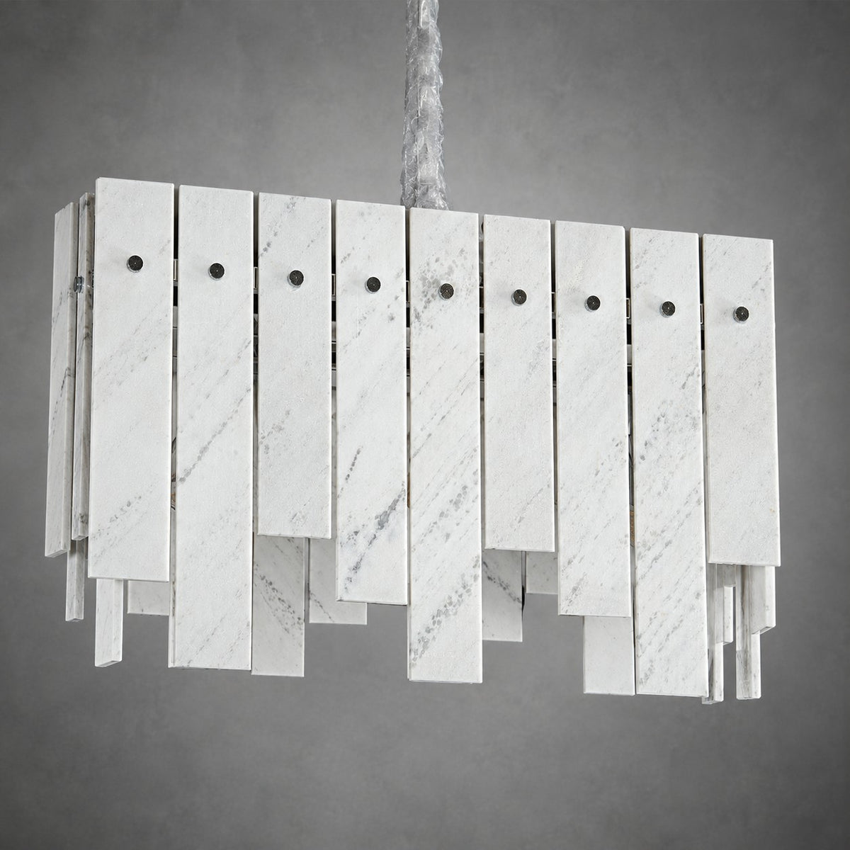 Modern Yugoslav White Luxury Stone Linear Chandelier