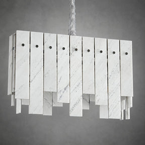 Modern Yugoslav White Luxury Stone Linear Chandelier