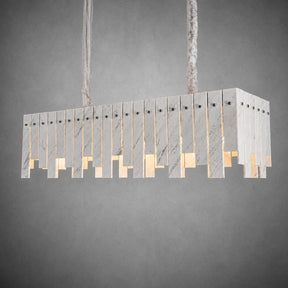 Modern Yugoslav White Luxury Stone Linear Chandelier