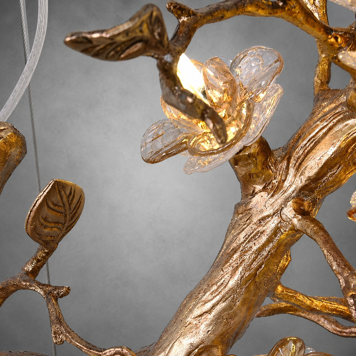 Mona Copper Branch Glass Flower Chandelier
