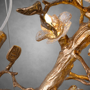 Mona Copper Branch Glass Flower Chandelier