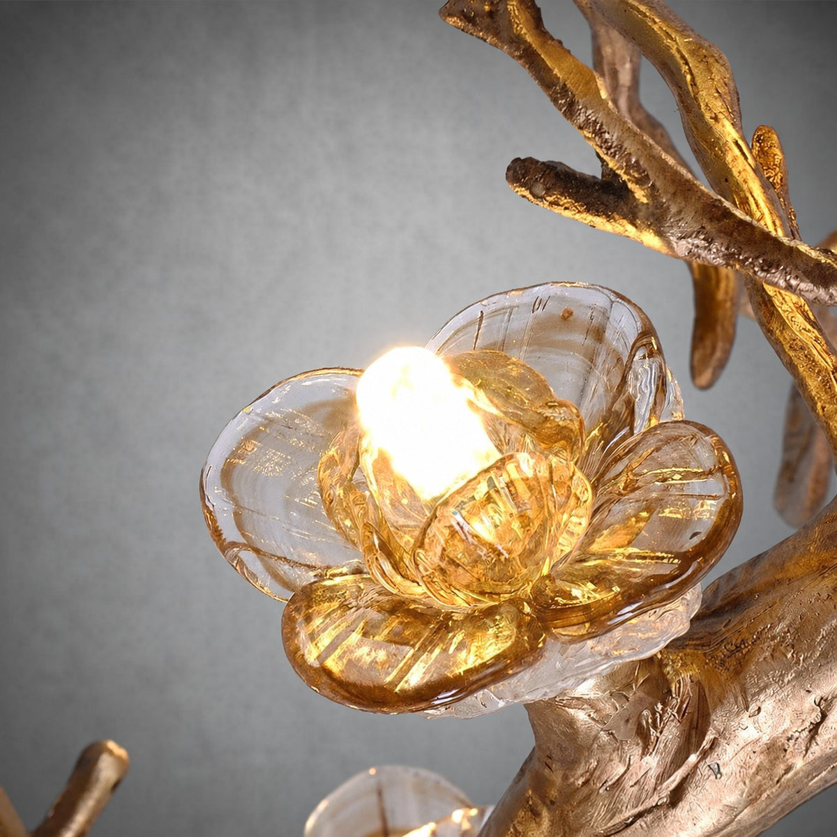 Mona Copper Branch Glass Flower Chandelier