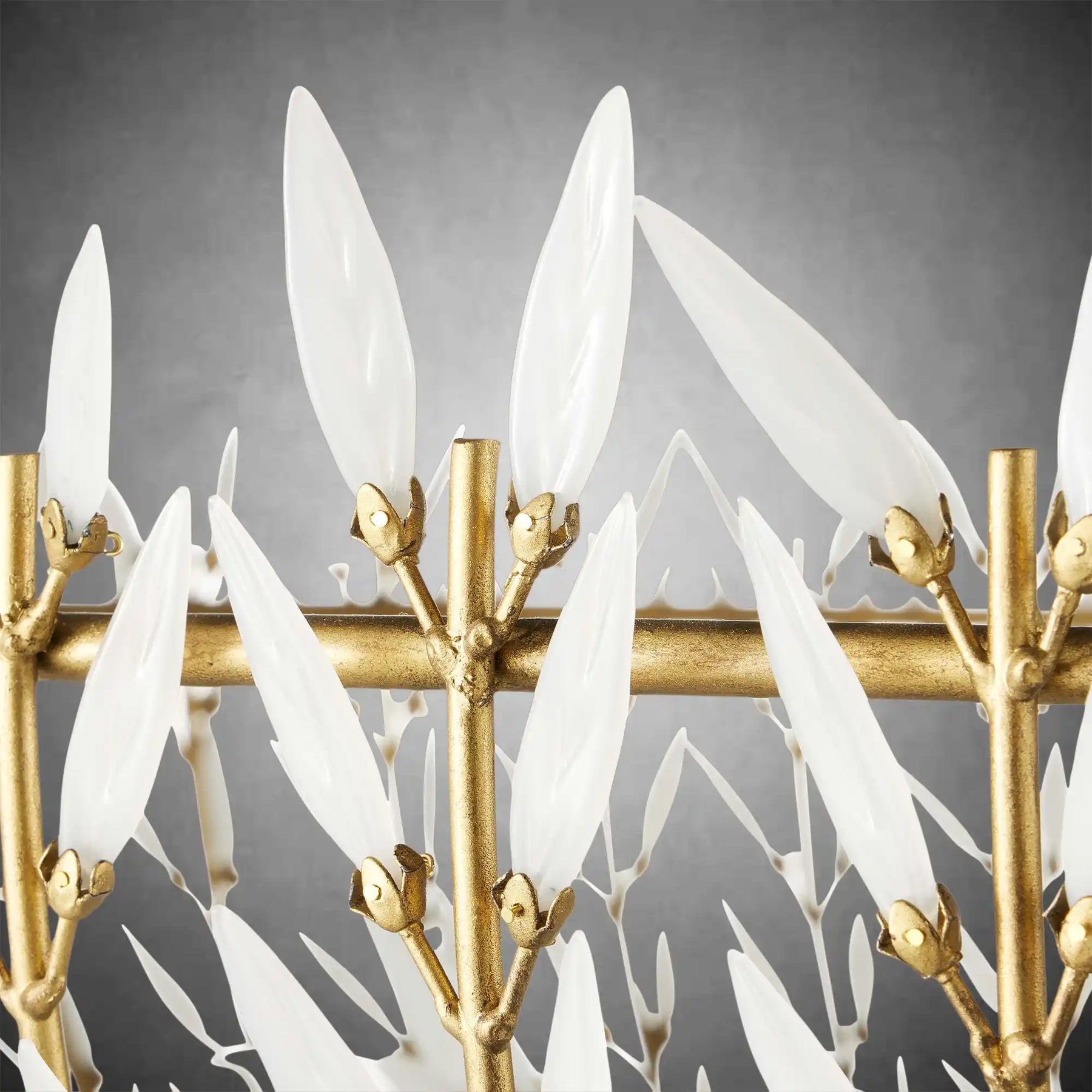 Elegant Morrigan Round Brass-Chained White Glass Chandelier