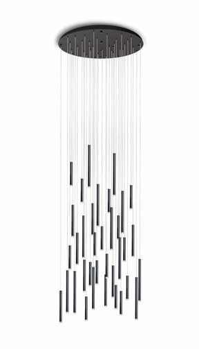 Brillia Round Two-Tone Tubular Pendant Light Chandelier - Merlin Lamps