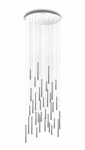Brillia Round Two-Tone Tubular Pendant Light Chandelier - Merlin Lamps