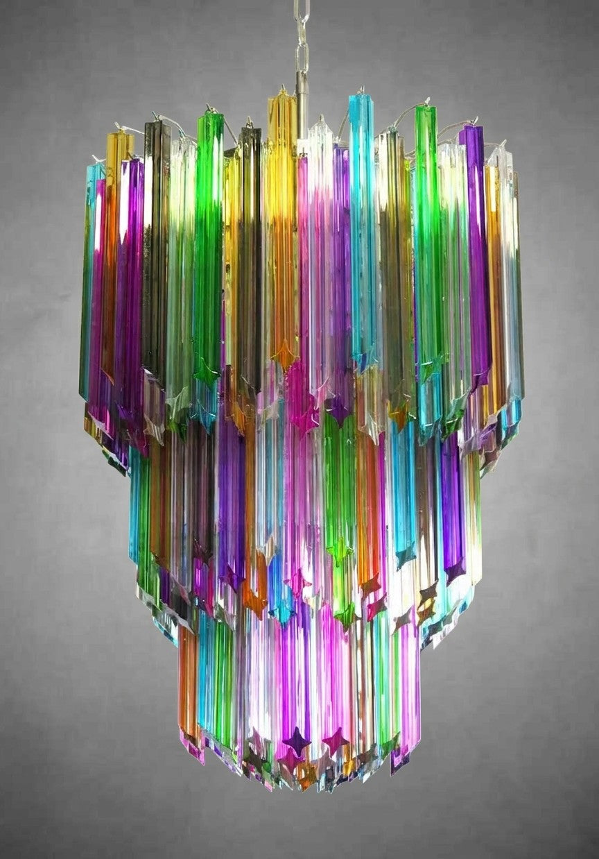 Murano Chandelier – 184 prisms – Multi