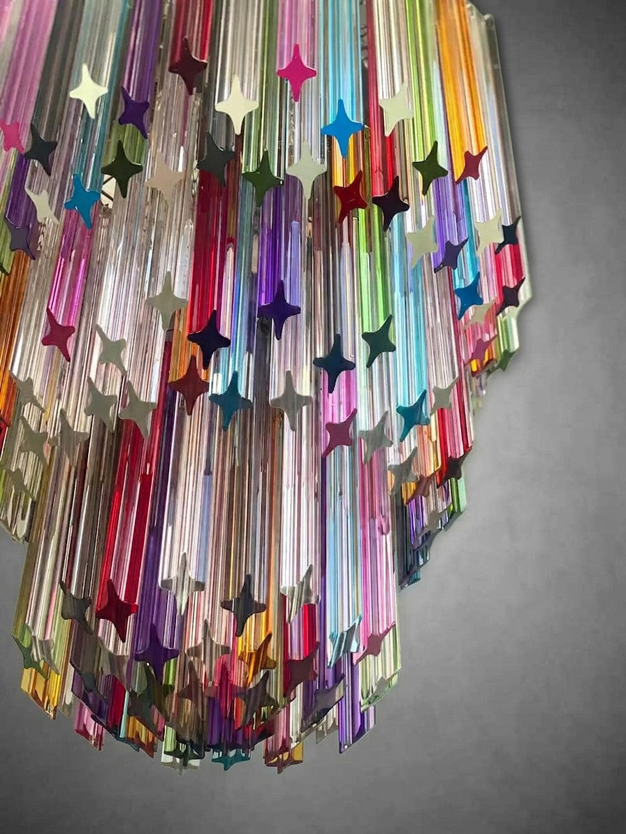 Murano Chandelier – 184 prisms – Multi