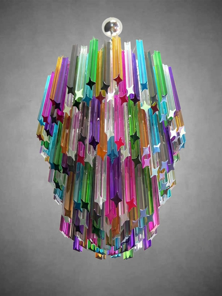 Murano Chandelier – 184 prisms – Multi