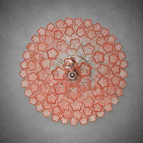 Murano Pink Glass Tube Chandelier 78-Light