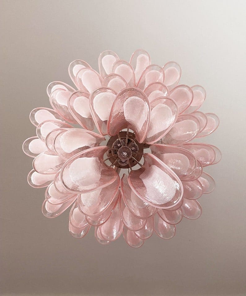 Murano Chandelier 52” Pink color