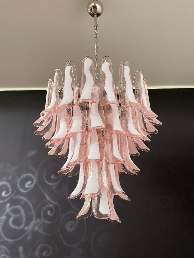 Murano Chandelier 52” Pink color