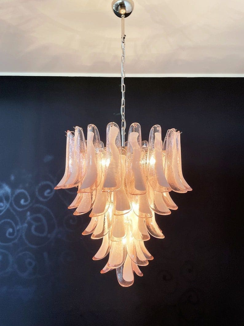 Murano Chandelier 52” Pink color