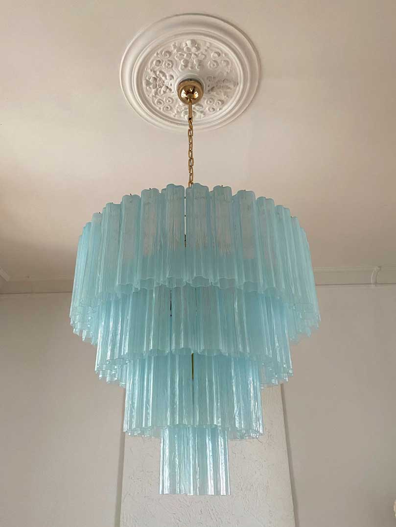 Murano Chandelier Opal Glass