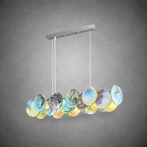 Murano Swirl Glass Disc Chandelier