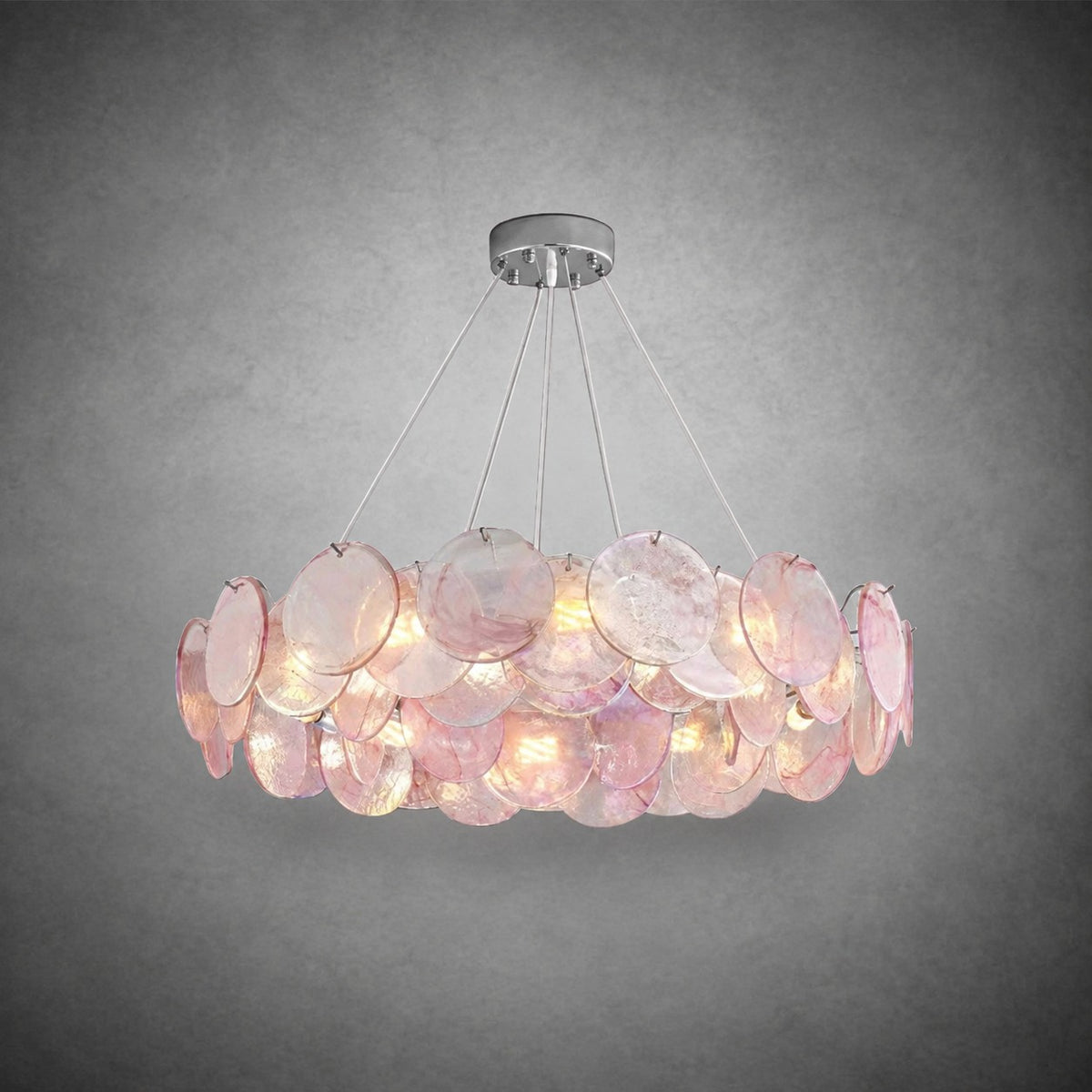 Murano Swirl Glass Disc Chandelier