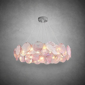 Murano Swirl Glass Disc Chandelier