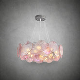 Murano Swirl Glass Disc Chandelier