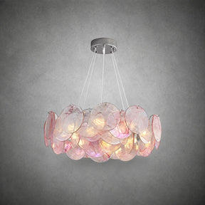 Murano Swirl Glass Disc Chandelier