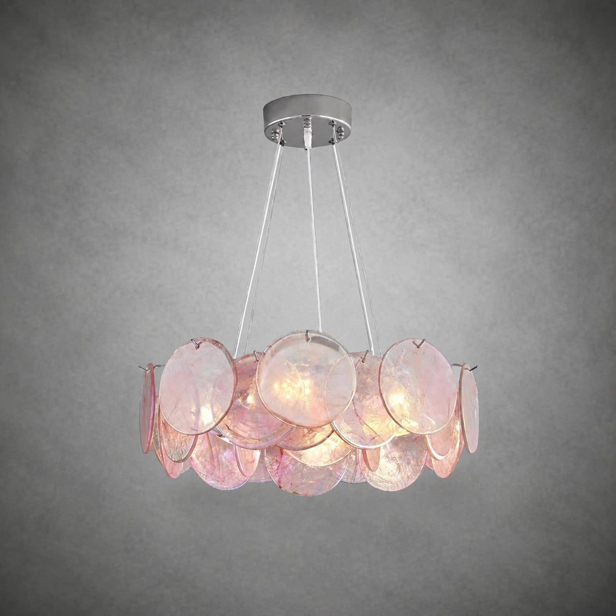 Murano Swirl Glass Disc Chandelier