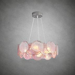 Murano Swirl Glass Disc Chandelier