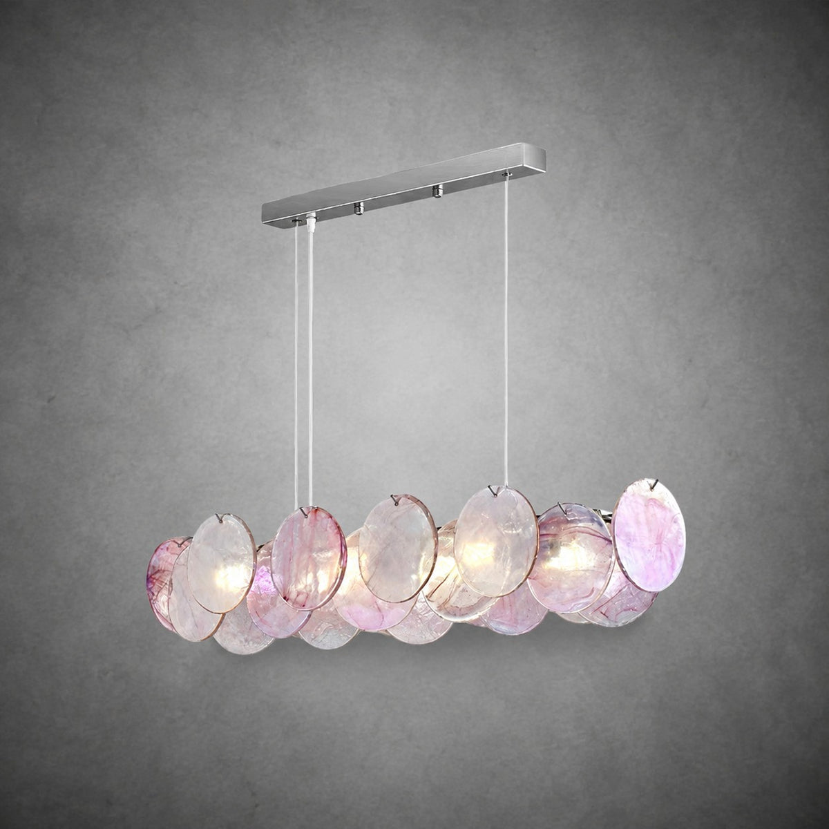 Murano Swirl Glass Disc Chandelier