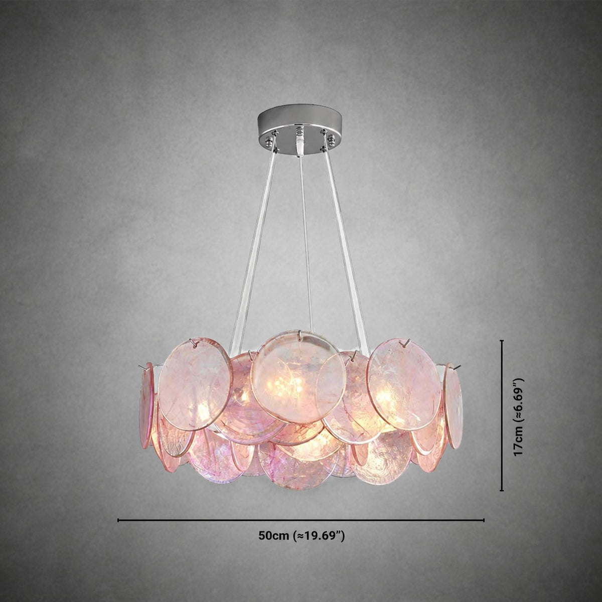 Murano Swirl Glass Disc Chandelier