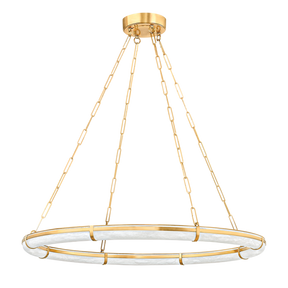 Natalie Modern Round Indoor Alabaster Chandelier