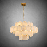 Natural Alabaster 31.5" Round Chandelier