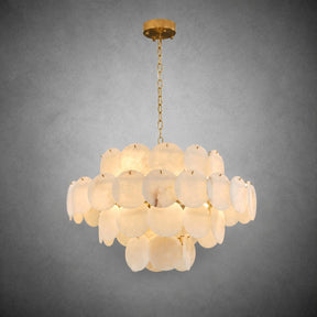 Natural Alabaster 31.5" Round Chandelier
