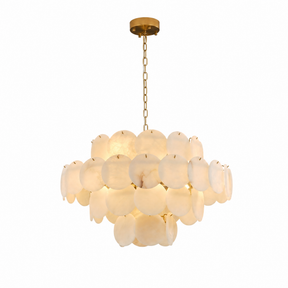 Natural Alabaster 31.5" Round Chandelier
